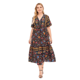 Plus size klänning i bohemisk stil