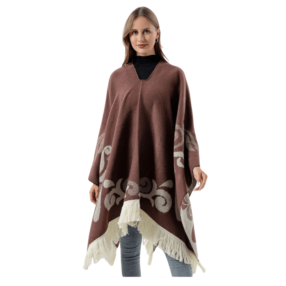 Poncho med fransar