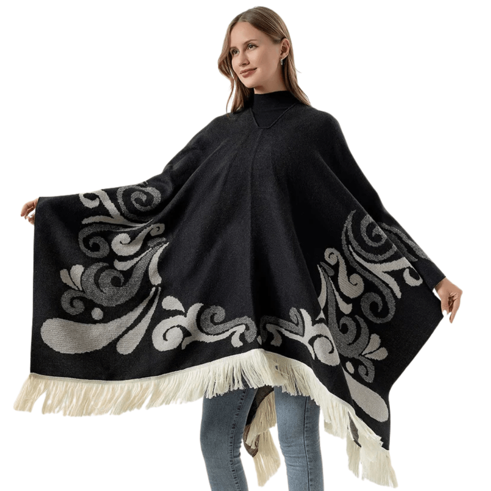 Poncho med fransar