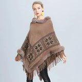 Poncho med päls