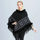 Poncho med päls