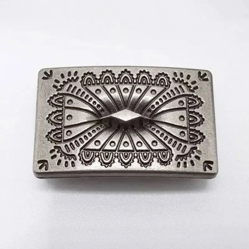Rektangulär concho i vintagemetall Antik silver