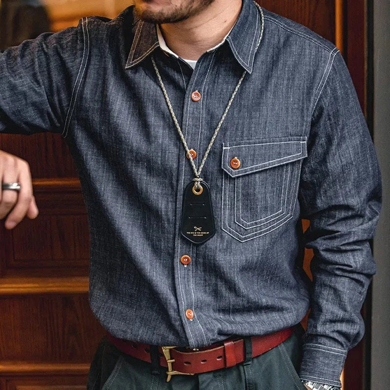 Retro denimskjorta för män