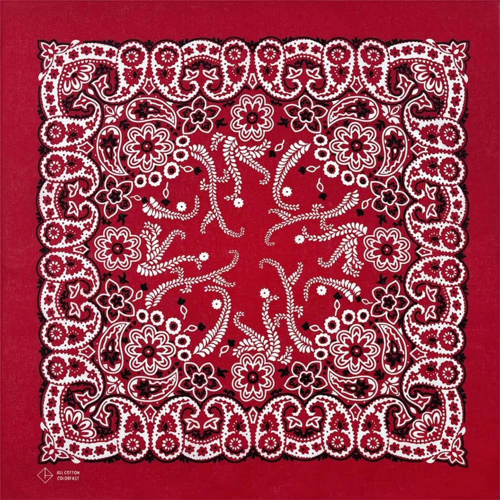 Röd Bandana med Blommig Paisley-mönster