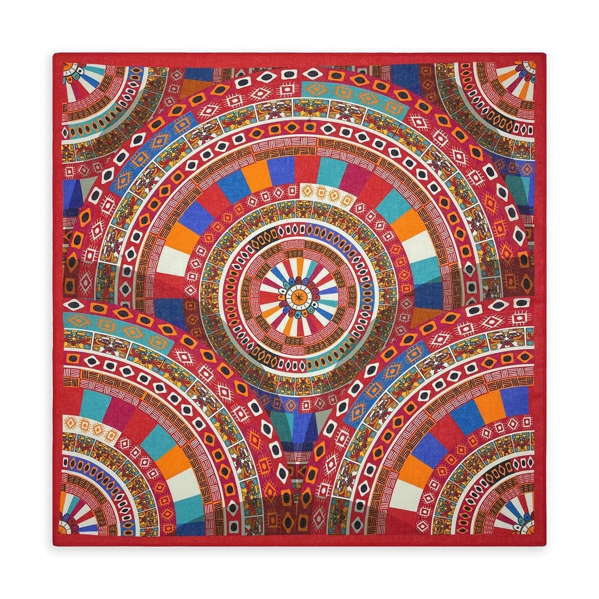 Röd Bandana med Etniskt Mandala-mönster