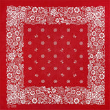 Röd Bandana med Vitt Blomstermönster