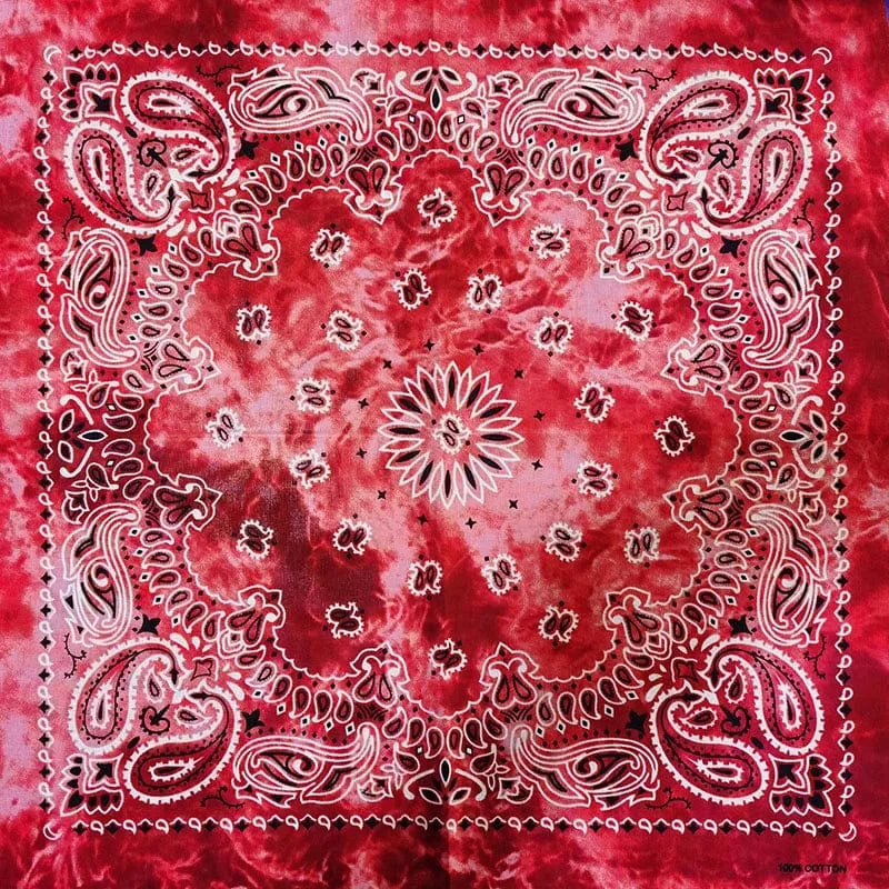 Röd Tie-Dye Paisley Bandana