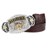 Rodeo Cowboyäderbälte Brun (Oxhuvud) / 90cm