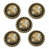 Rund concho med blomgravyr