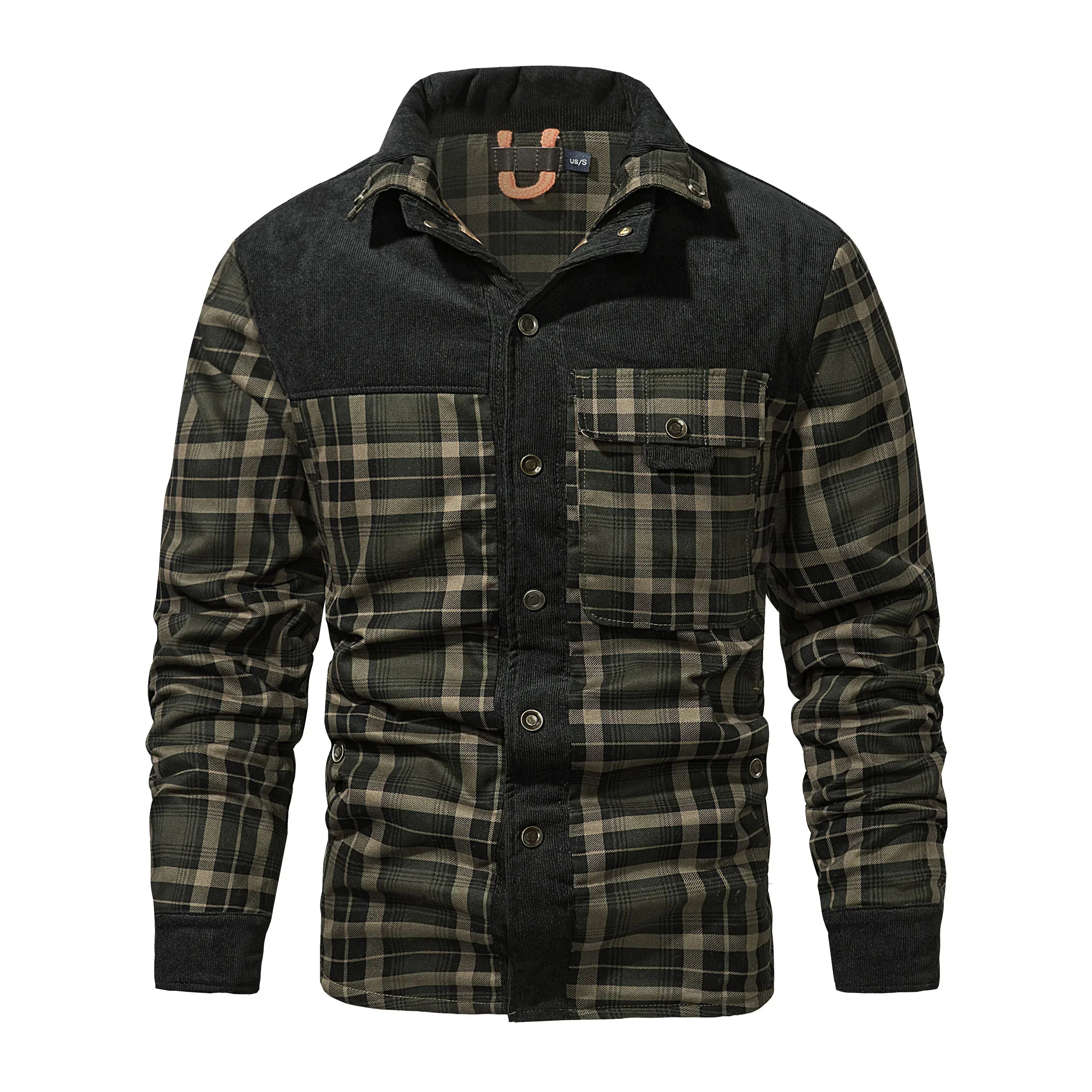 Rutig jacka herr Mörkgrön / S