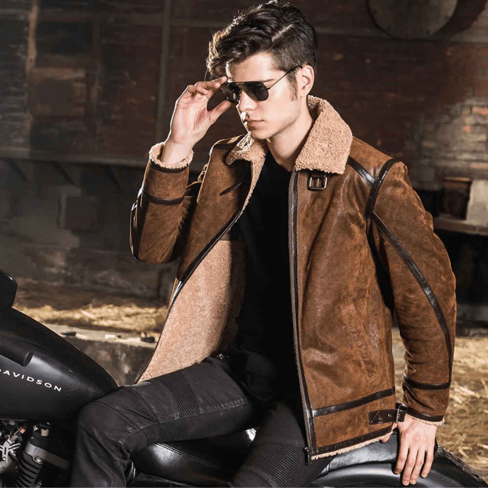 Shearling jacka herr