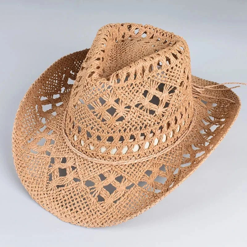 Sommar Cowboyhatt Halm Ljusbrun / Ungefär 58cm