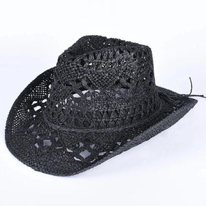 Sommar Cowboyhatt Halm Svart / Ungefär 58cm