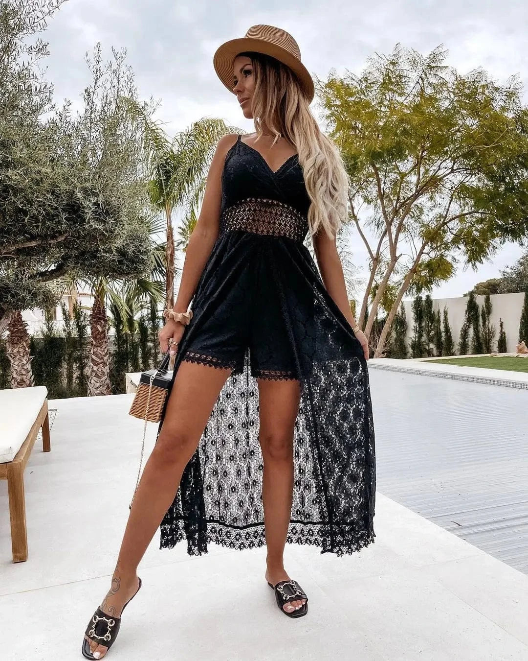 Sommar Western Broderie Anglaise Klänning