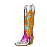 Flerfärgade Metalliska Cowgirl Boots för Dam