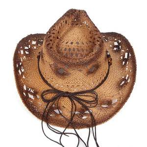Stråcowboyhatt med pärlor