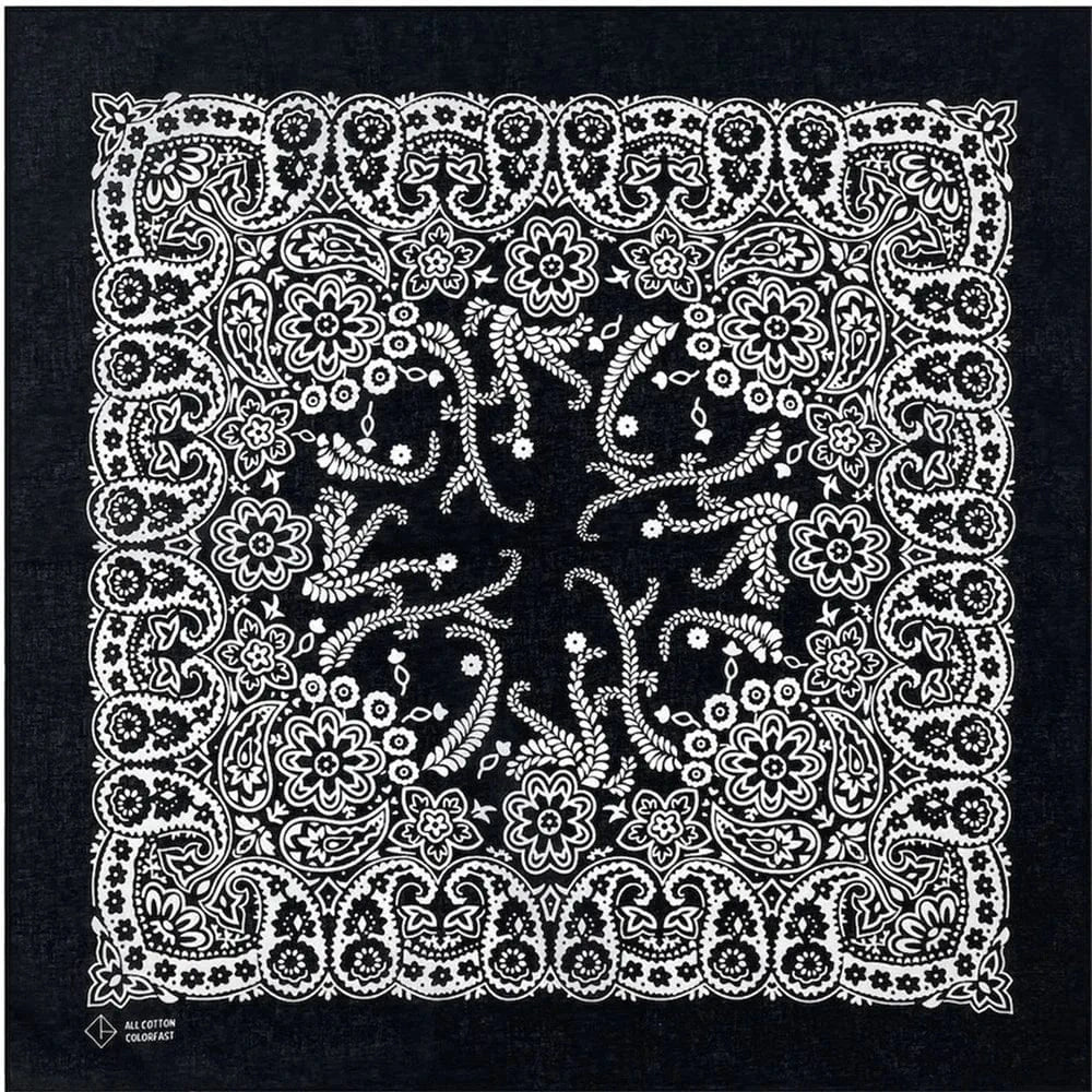 Svart Bandana med Blommig Paisley-mönster