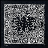 Svart Bandana med Blommig Paisley-mönster
