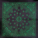 Svart Bandana med Neongrönt Paisley-tryck