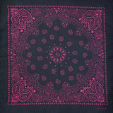 Svart Bandana med Neonrosa Paisley-tryck
