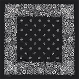 Svart Bandana med Vitt Blomstermönster