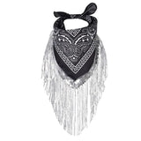 Svart Cowboy Bandana med Glitterfransar