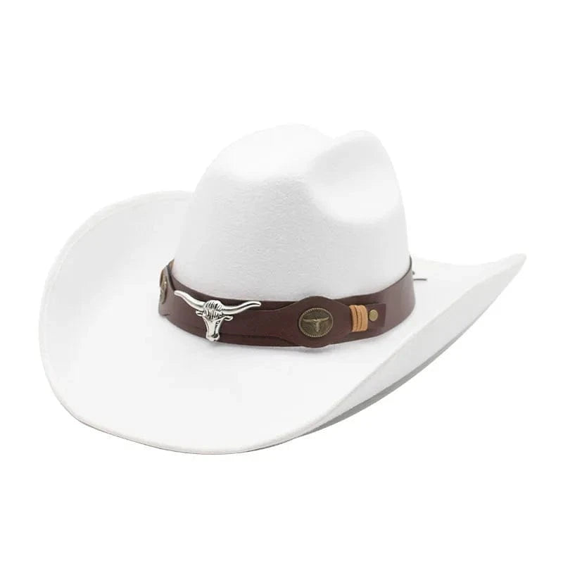Vit cowboyhatt