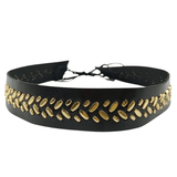 Svart cowboyhattband med gyllene metallnitar