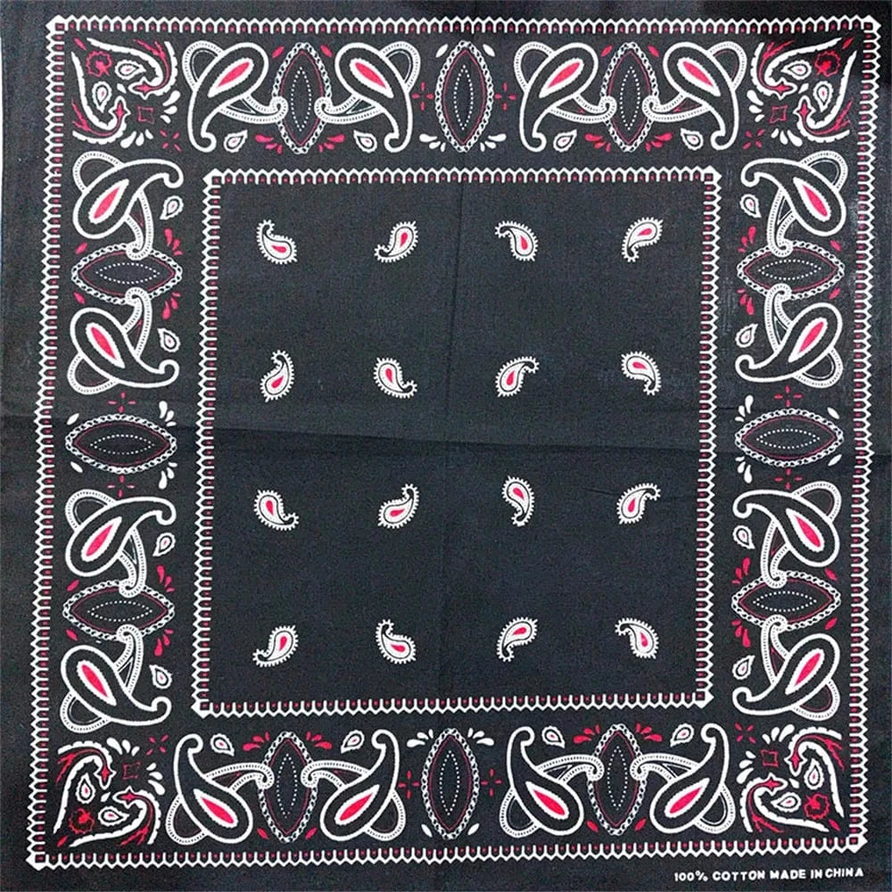 Svart och Röd Paisley Bandana