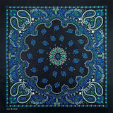 Svart Paisley Bandana med Flerfärgat Tryck