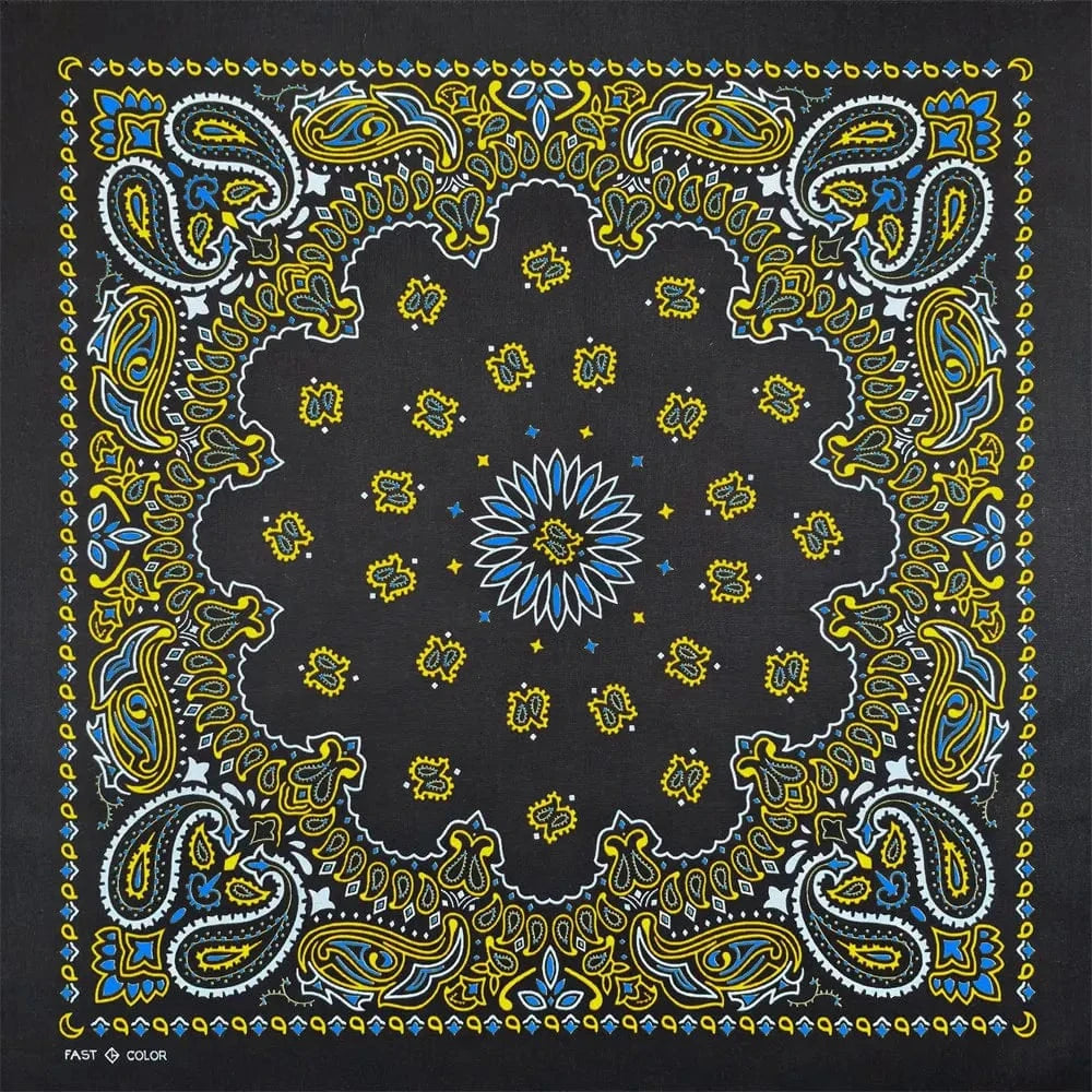 Svart Paisley Bandana med Flerfärgat Tryck