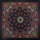 Svart Paisley Bandana med Flerfärgat Tryck