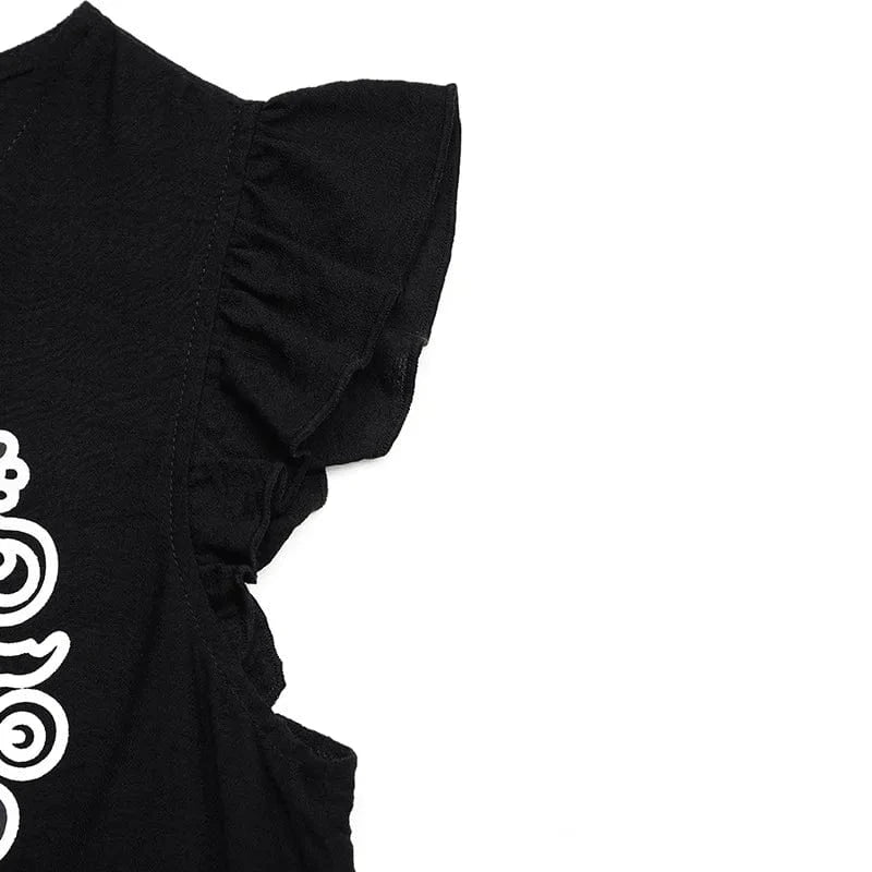 Svart sommarblus i Y2K-stil