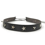 Svart westernhattband med metallstjärnor