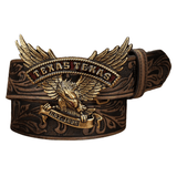 Texas Eagle Westernbälte Mörkbrun / 120cm
