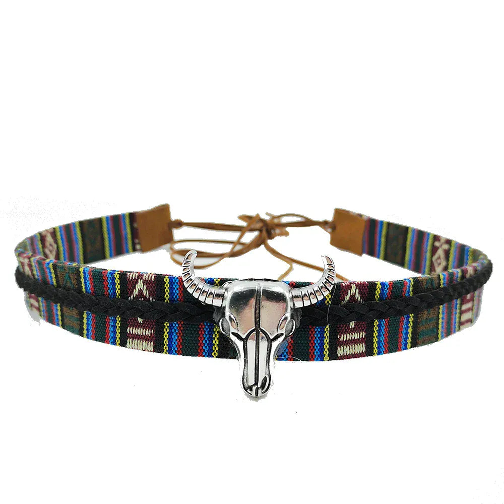 Tjurskalle cowboyhattband boho