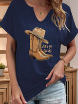 Tshirt med cowboyhatt och boots "Let’s Go Girls"