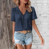V ringad blus dam