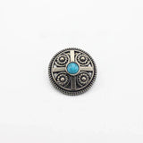 Vintage rund concho med sten Silver blå