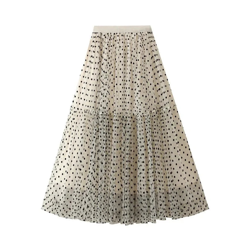 Vintage Saloon kjol i klassiskt prickigt mönster