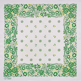 Vit Bandana med Grönt Blomstermönster