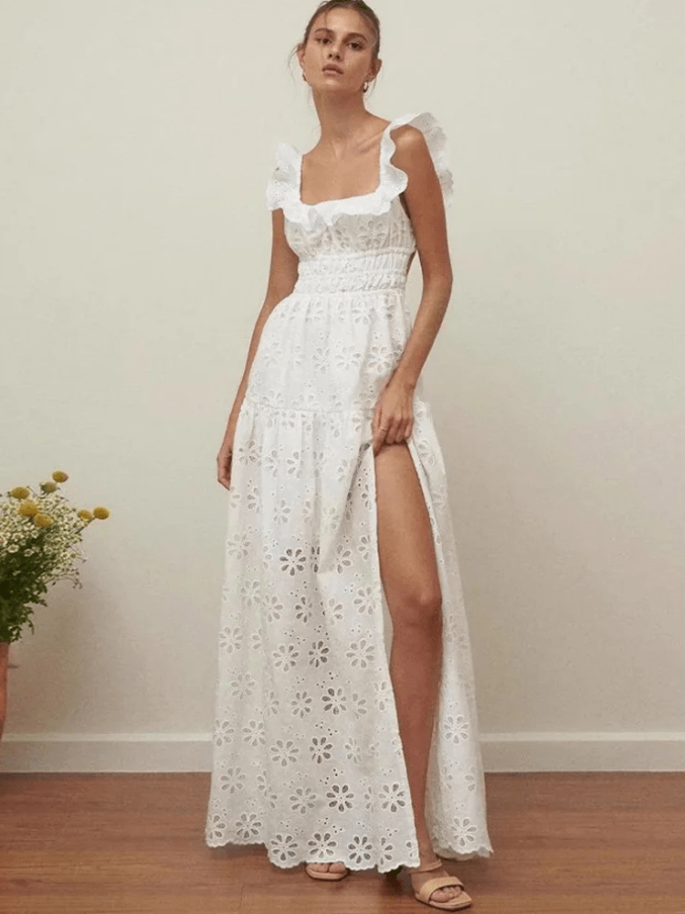 Vit klänning broderi anglaise