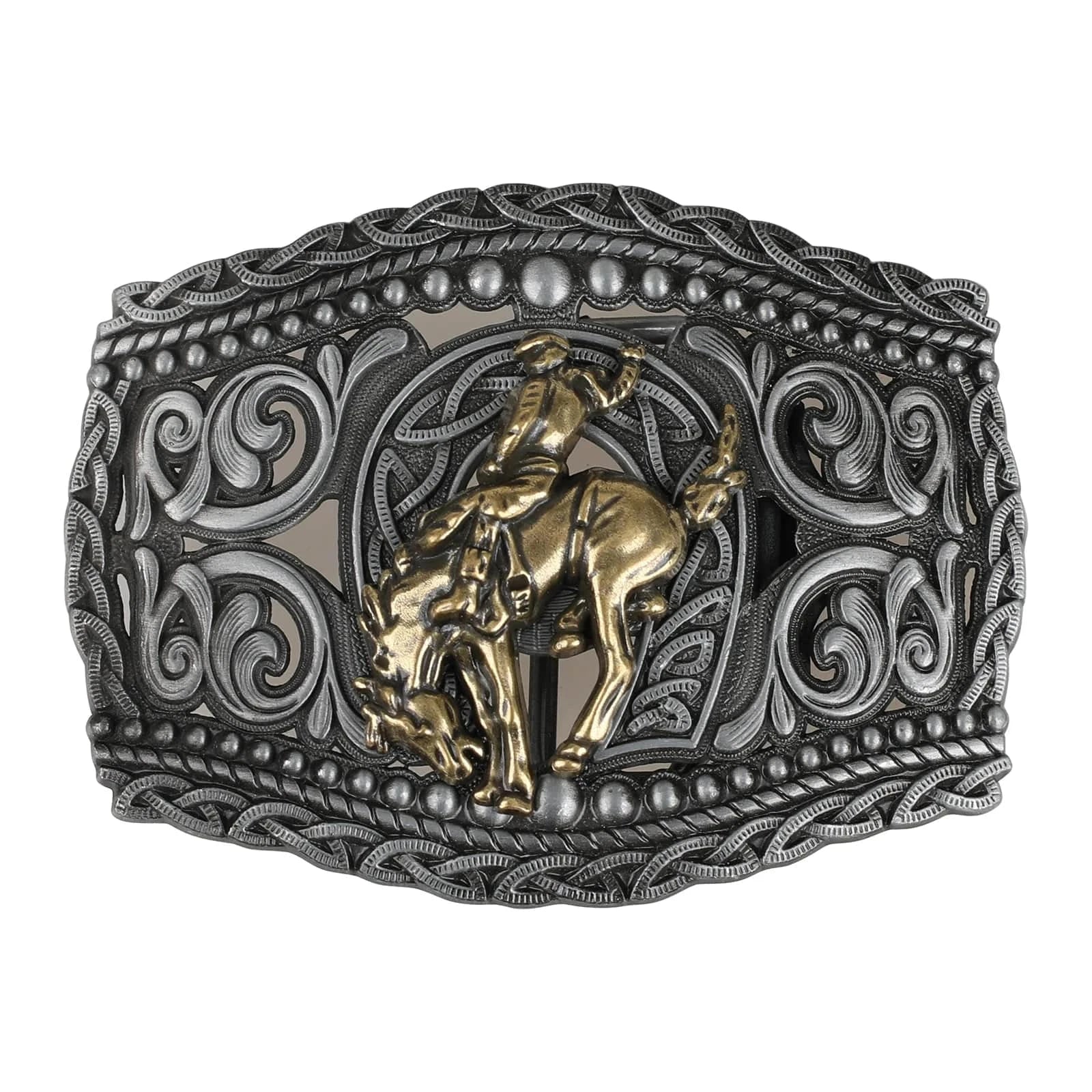 Western Bältesspänne i Metall med Präglad Design
