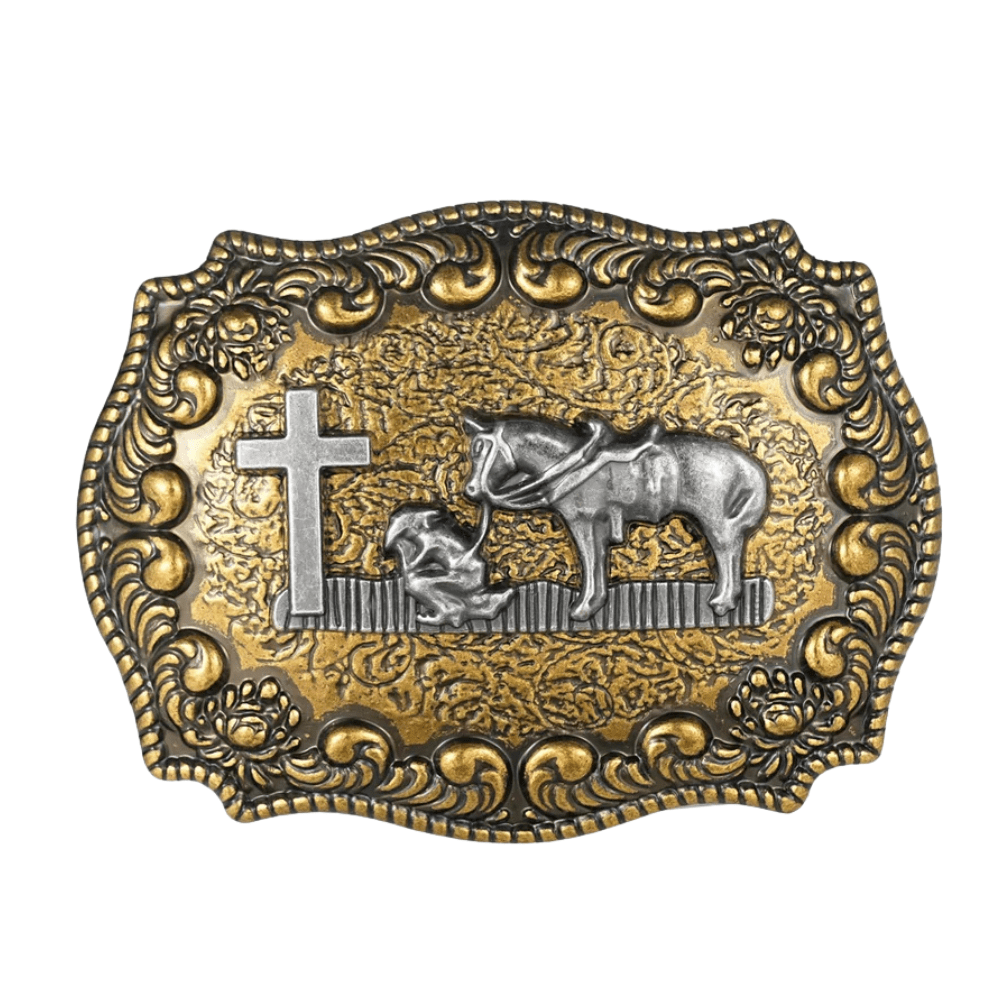 Western Bältesspännen Antik Guld Motiv