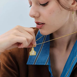 Western Cowgirl Initial Necklace Cowboy A-Z Letter Pendant Necklace for Women Handmade CowTag Two-Toned Jewelry Gift