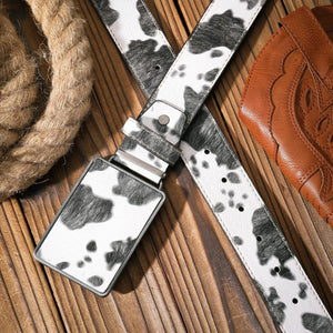 Westernbälte i kohudsmönster