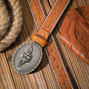 Westernbälte med antikt vingmotiv