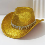 Westernhatt dam med strass 56-58cm / Guld