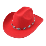 Westernhatt i Filttyg med Turkos Dekor