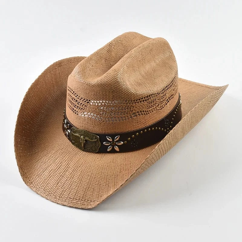 Westernhatt med ventilerad krona Ljusbrun / One Size